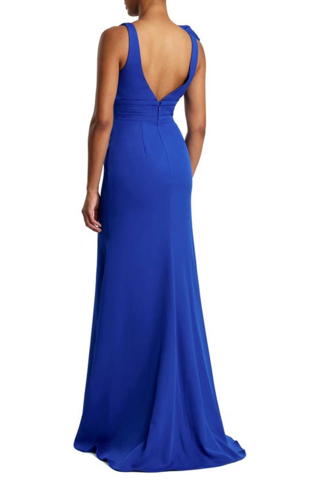 Womens Bow V-Neck A-Line Gown Product Image