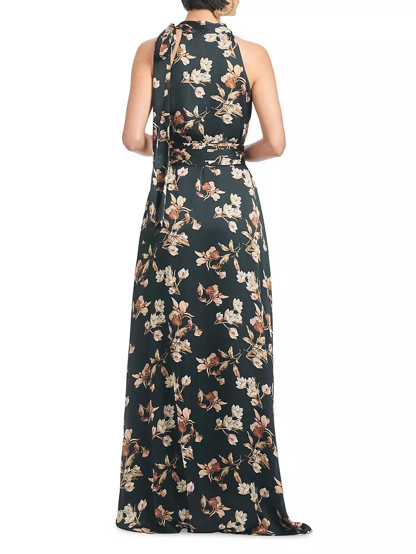 Kayla Floral Georgette Tieneck Gown Product Image