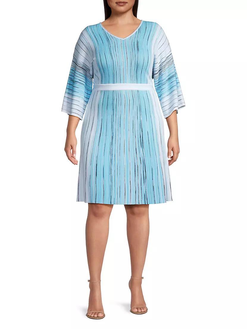 Striped Knit Midi-Dress Product Image