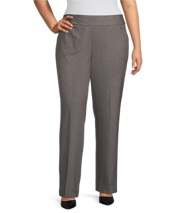 Investments Plus Size the PARK AVE fit Stretch Tummy Control Front Pocketed Straight Leg Pants Product Image