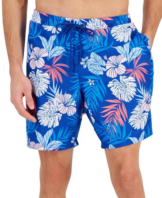 Club Room Mens Hibiscus Floral Print 7 Swim Trunks, Created for Macys Product Image