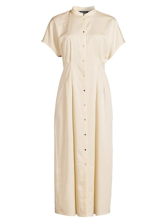 Womens Darted Button-Front Midi-Dress Product Image