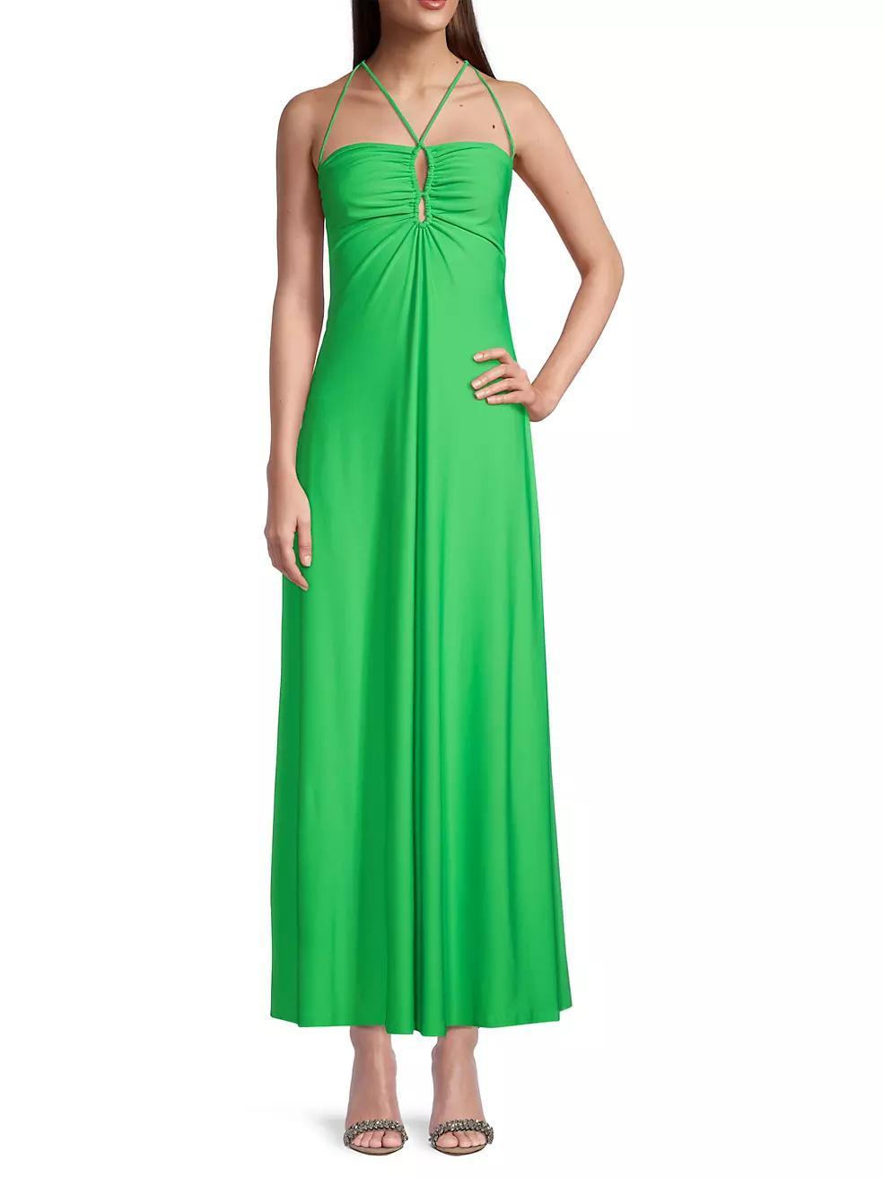 Keyhole Jersey Knit Maxi Dress Product Image