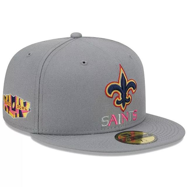 Mens New Era Gray New Orleans Saints Color Pack 59FIFTY Fitted Hat Product Image