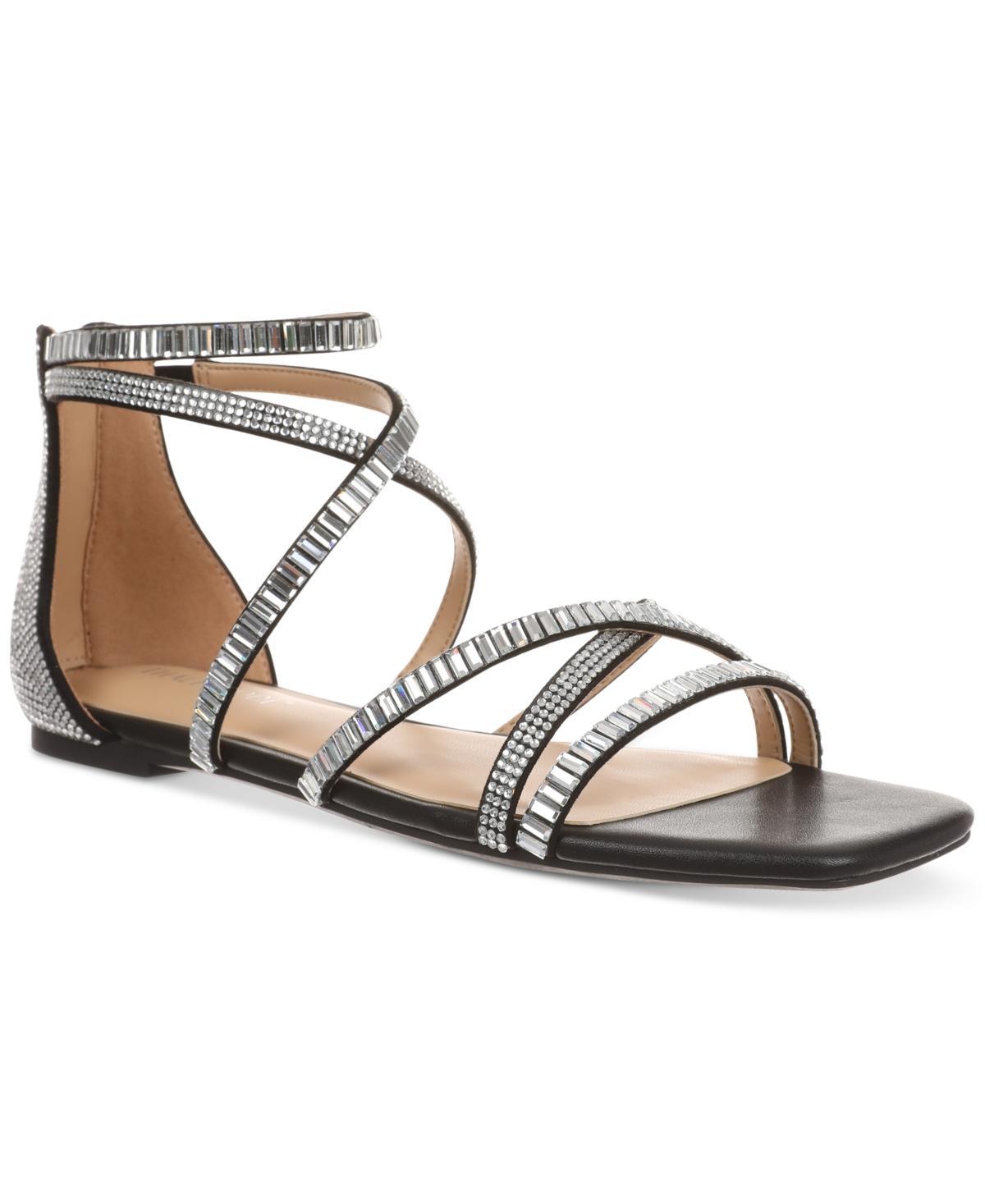 Thalia Sodi Womens Dana Embellished Strappy Flat Sandals Product Image