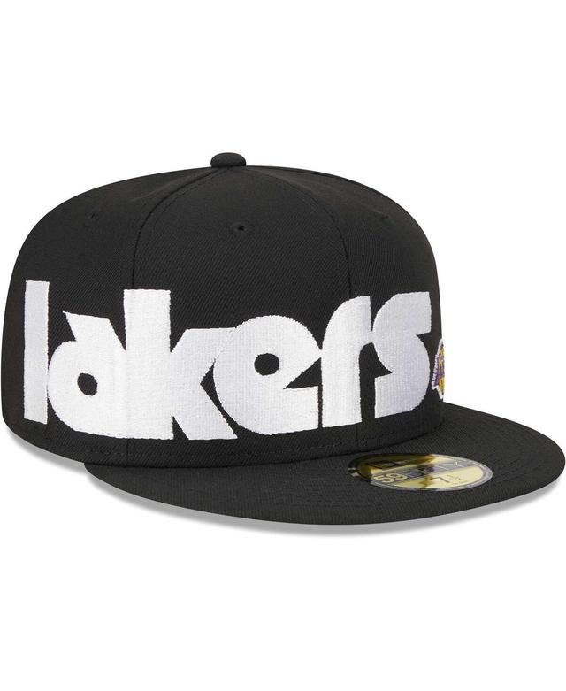 Mens New Era Black Los Angeles Lakers Checkerboard Uv 59FIFTY Fitted Hat Product Image