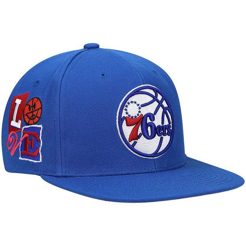 Mens Mitchell & Ness Royal Philadelphia 76ers Hardwood Classics All Love Snapback Hat Product Image