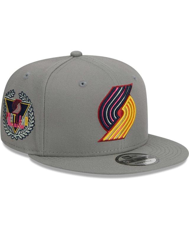 Mens New Era Gray Portland Trail Blazers Color Pack 9FIFTY Snapback Hat Product Image