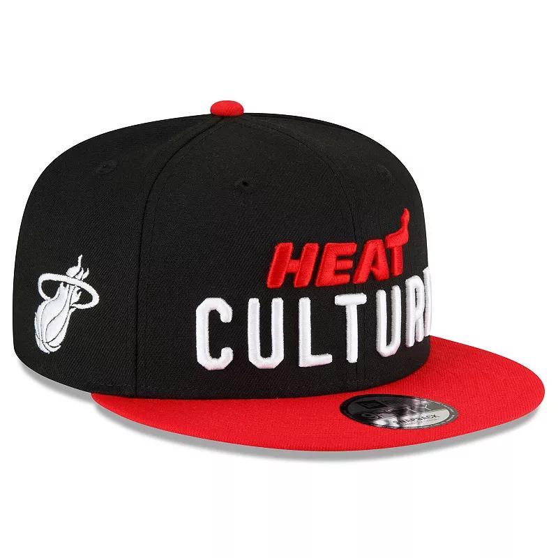 Mens New Era /Red Miami Heat 2023/24 City Edition 9FIFTY Snapback Adjustable Hat Product Image