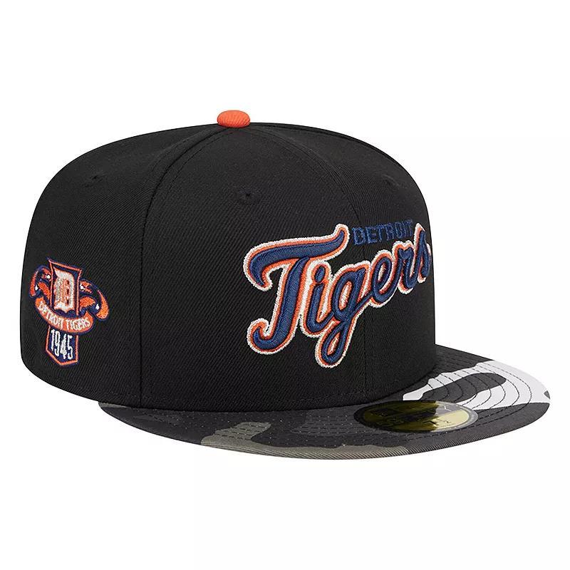 Mens New Era Black Detroit Tigers Metallic Camo 59FIFTY Fitted Hat Product Image