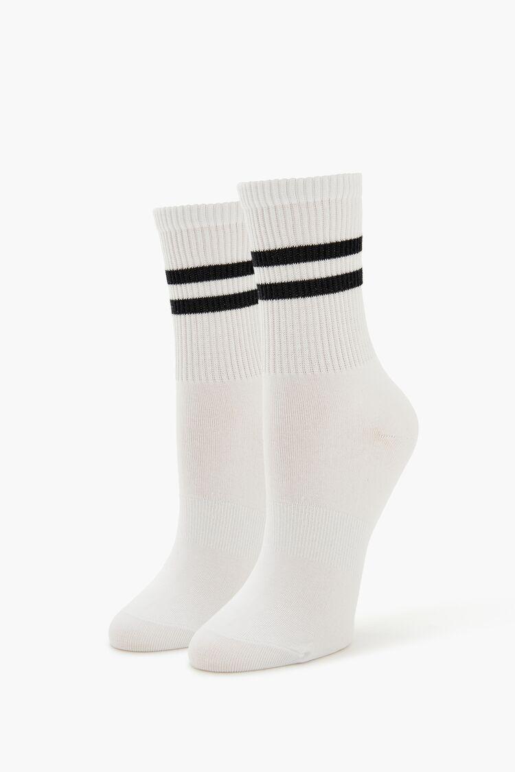 Varsity-Striped Crew Socks | Forever 21 Product Image