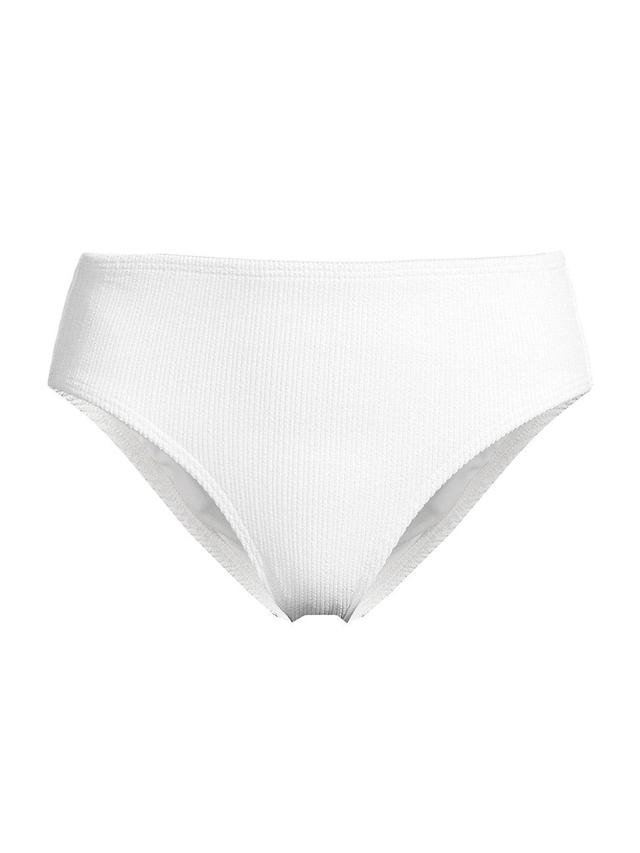 Womens Textured Mid-Rise Bikini Bottom Product Image