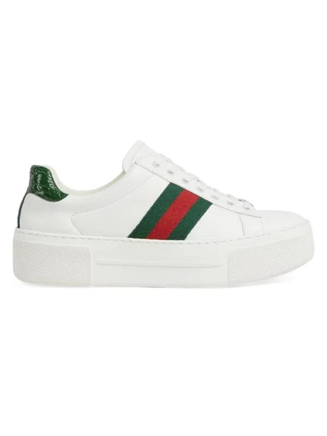 Women's Ace Leather Low-top Sneakers In Bottle Green Product Image