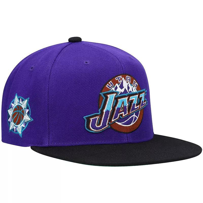 Unbranded Men's Mitchell & Ness Purple/Black Utah Jazz Hardwood Classics Snapback Hat - Size: One Size Product Image