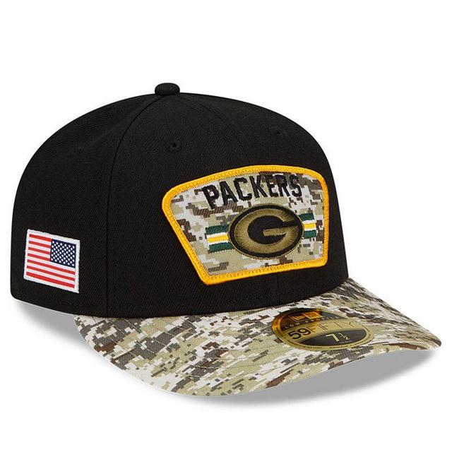 Mens Black-Camouflage Green Bay Packers 2021 Salute To Service Low Profile 59FIFTY Fitted Hat Product Image