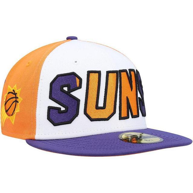 Mens New Era White/Purple Phoenix Suns Back Half 9FIFTY Fitted Hat Product Image