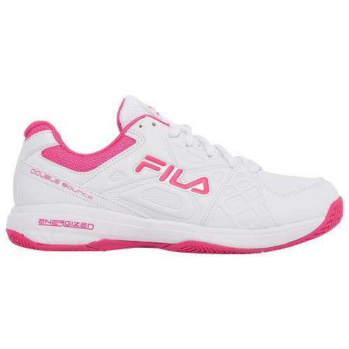 Fila Womens Double Bounce 3 - Tennis Shoes White/White/Pink Product Image