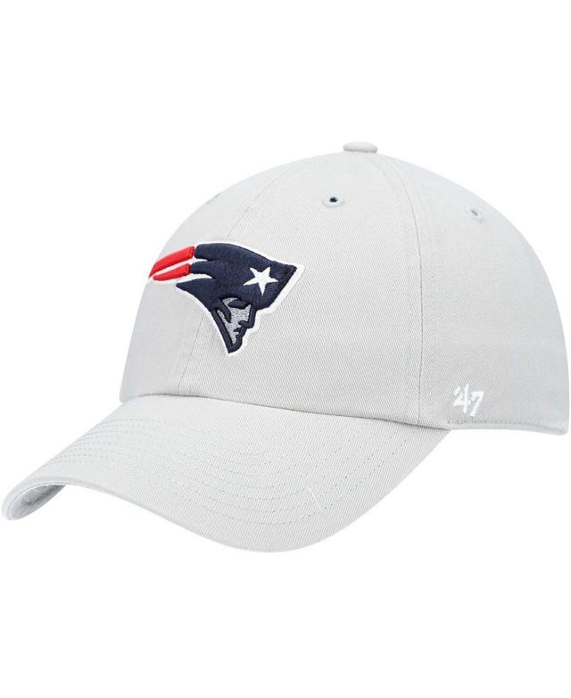 Mens Gray New England Patriots Clean Up Adjustable Hat Product Image