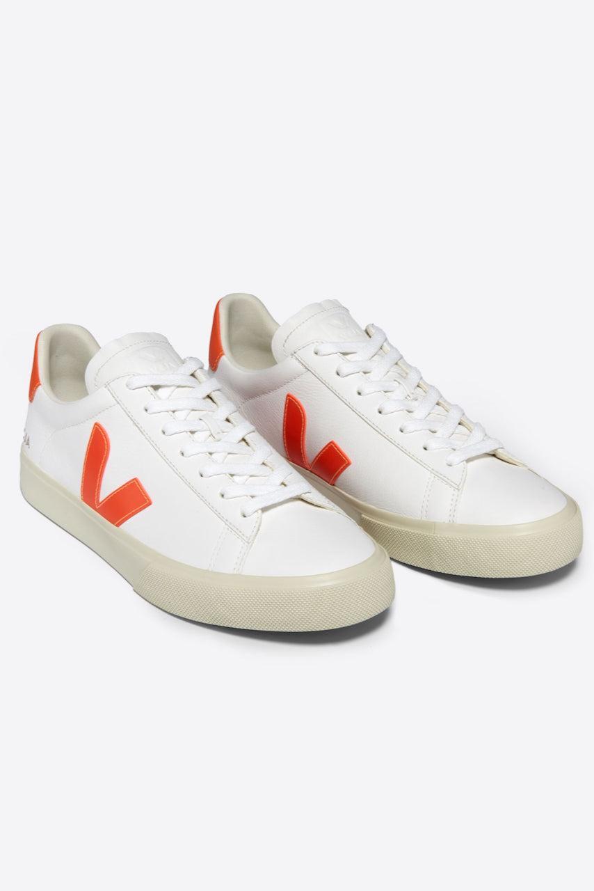 Veja Campo Sneaker - White and Orange Fluo Product Image