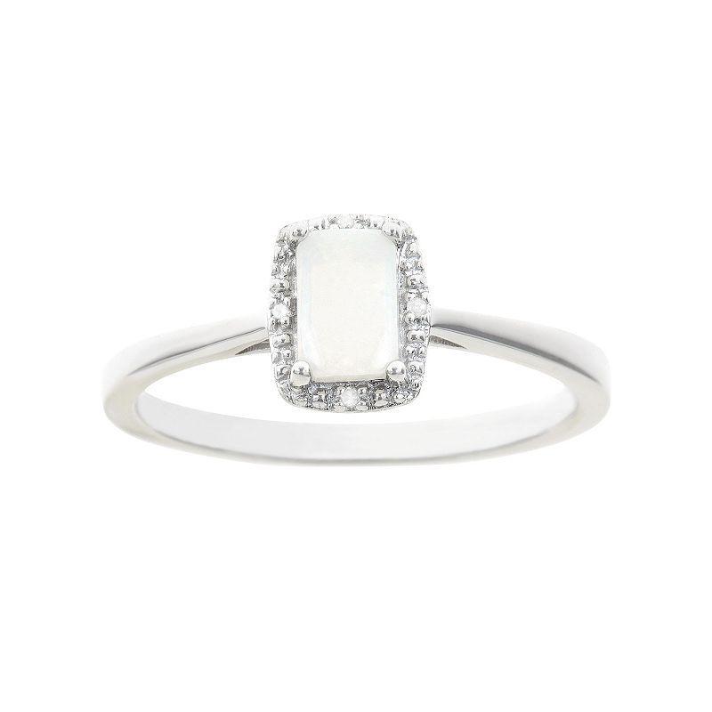 Gemstone and Diamond Accent Ring in Sterling Silver Product Image