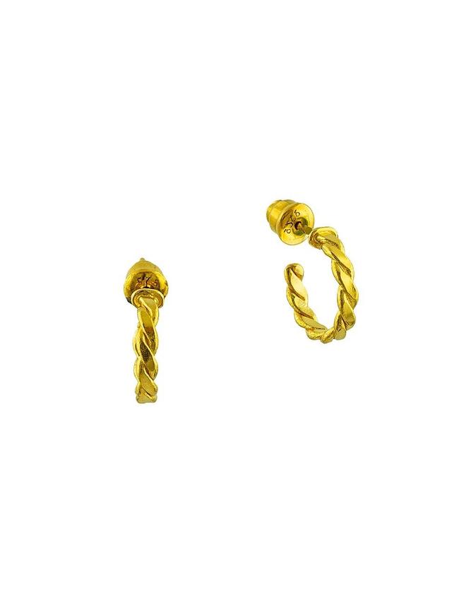 Womens Twist 22K Yellow Gold Hoop Earrings Product Image