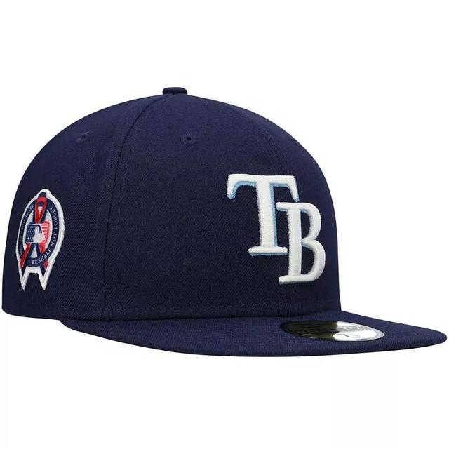 Mens New Era Navy Tampa Bay Rays 9/11 Memorial Side Patch 59FIFTY Fitted Hat RAY Blue Product Image