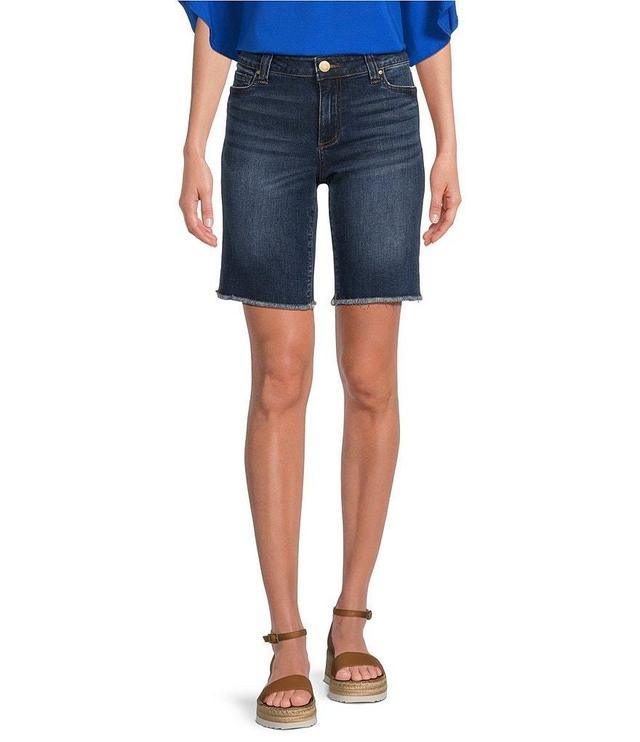 KUT from the Kloth Natalie Mid Rise 5-Pocket Style Frayed Cut Off Hem Bermuda Shorts Product Image