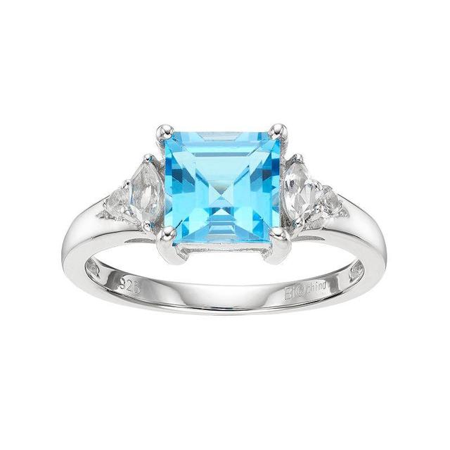 Gemminded Sterling Silver Blue & White Topaz Ring, Womens Product Image