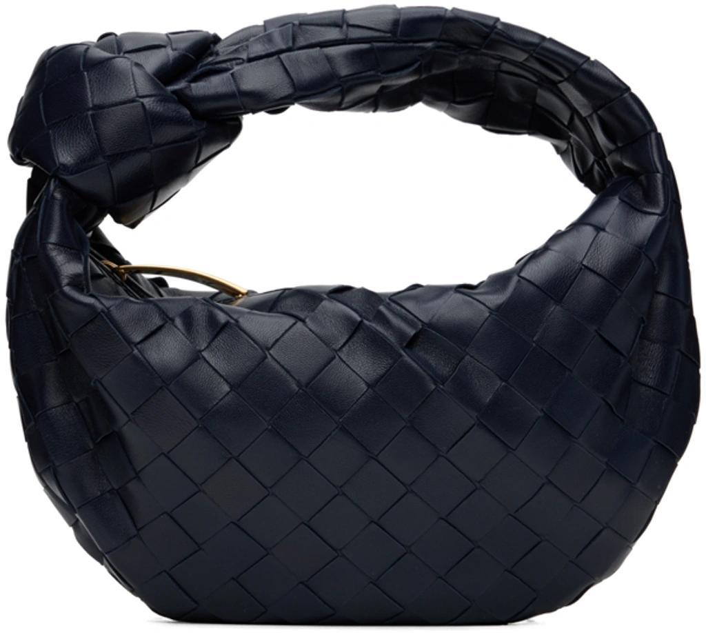 BOTTEGA VENETA Navy Mini Jodie Bag In 8837 Space Gold Product Image