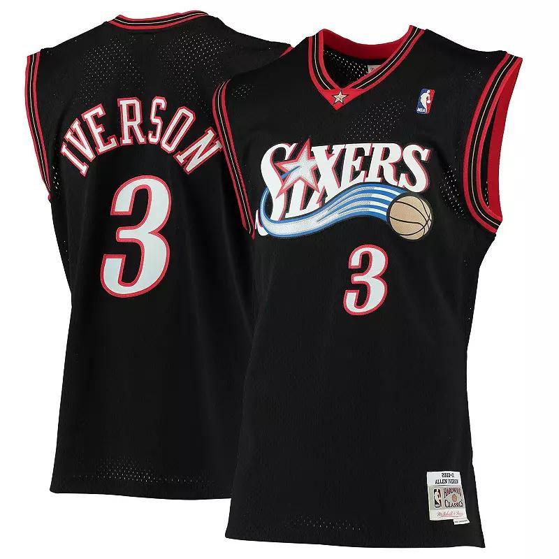 Mens Allen Iverson Black Philadelphia 76Ers 2000-01 Hardwood Classics Swingman Jersey - Black Product Image