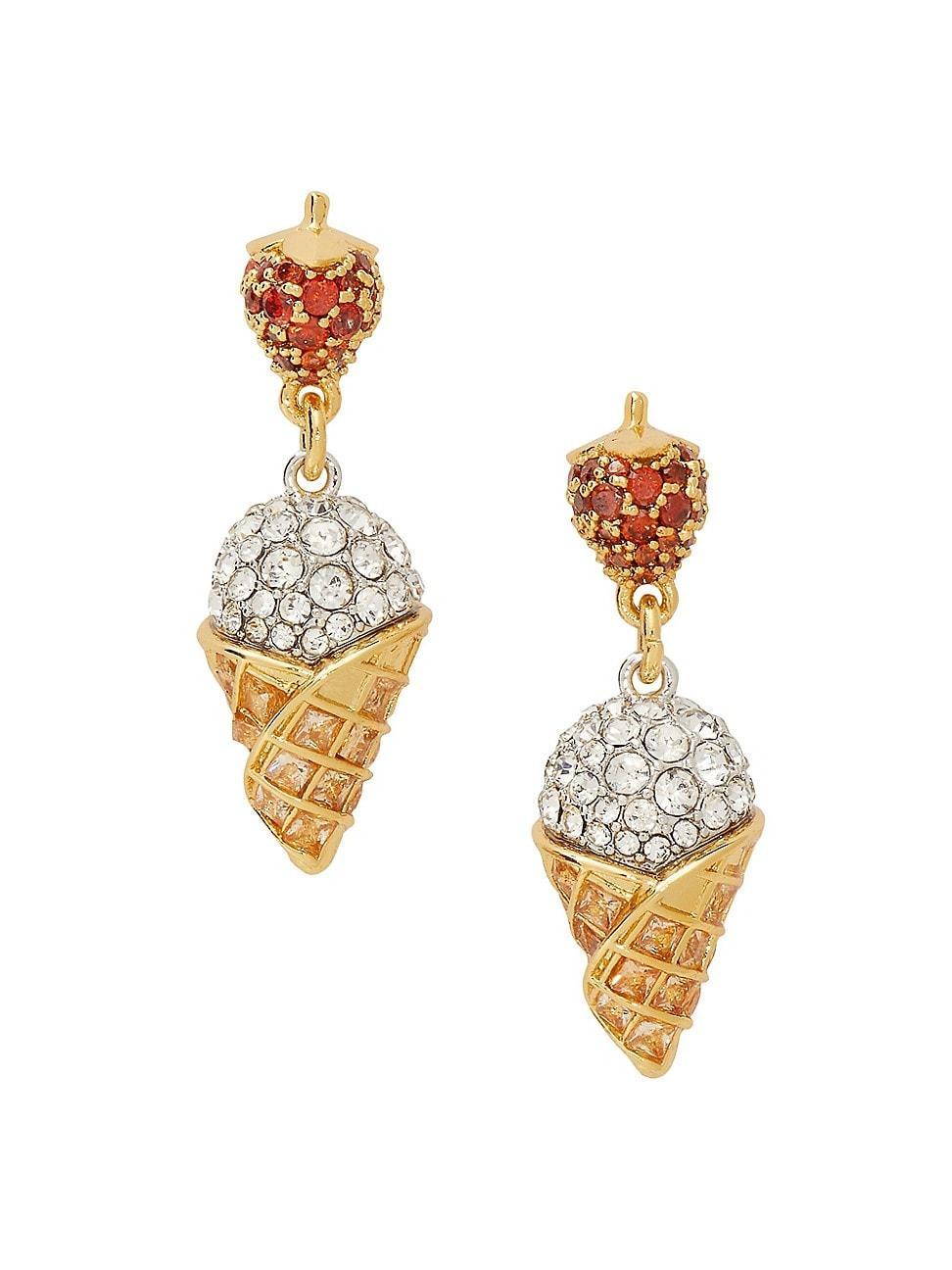 Womens What A Snack Goldtone & Cubic Zirconia Drop Earrings Product Image