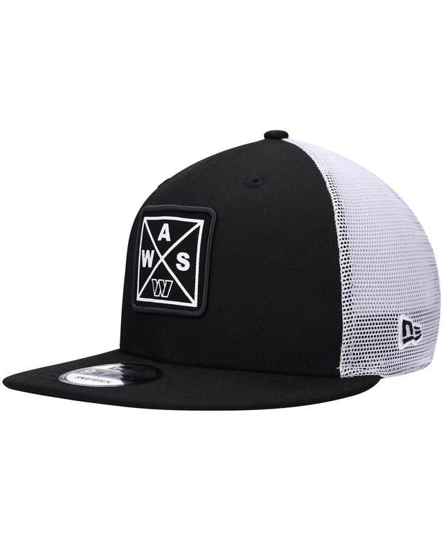 Mens New Era Black Washington Commanders Quad II 9FIFTY Trucker Snapback Hat Product Image