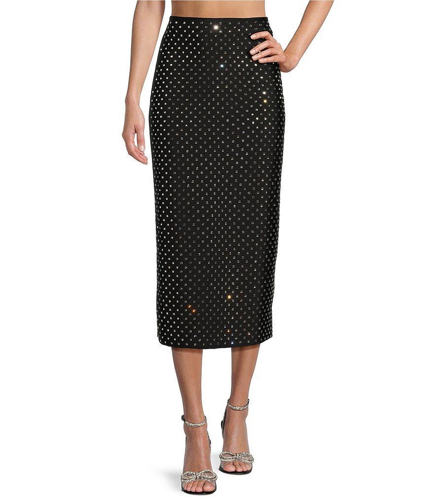 GB Allover Coordinating Rhinestone Midi Skirt Product Image