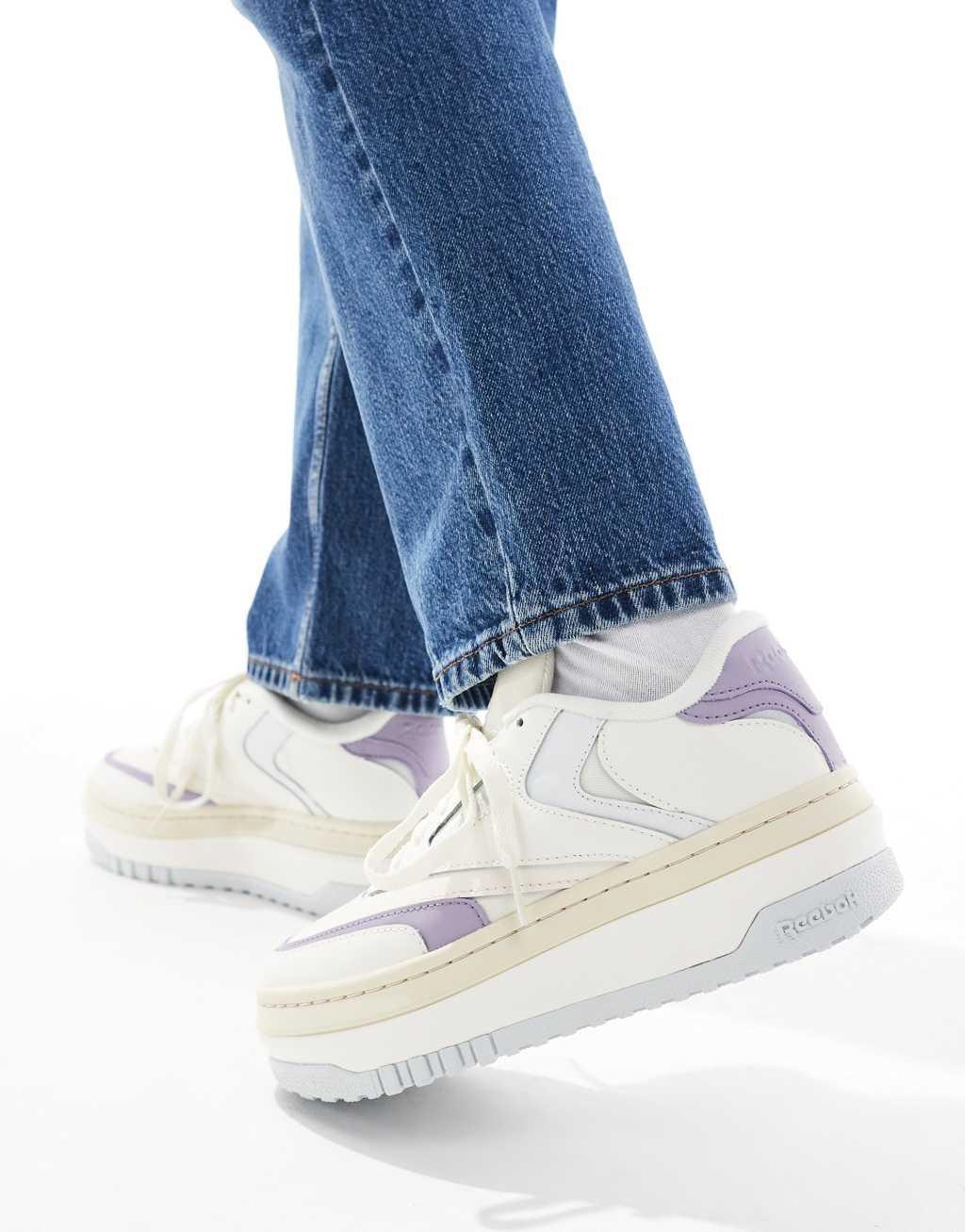 Reebok Club C Extra sneakers in white and lilac Product Image