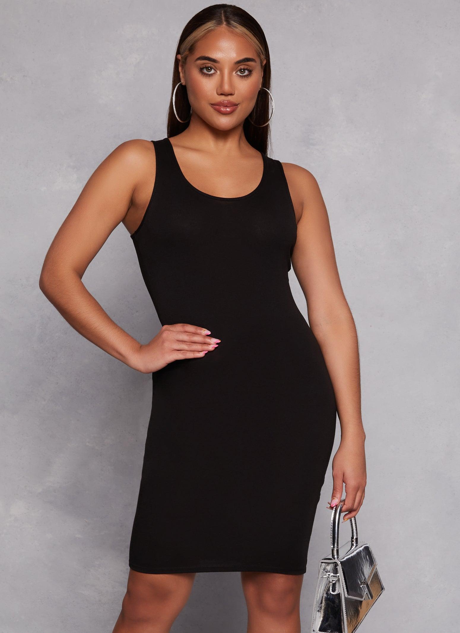 Womens Scoop Neck Midi Tank Dress Product Image