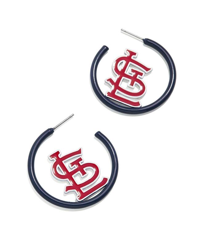 Womens Baublebar St. Louis Cardinals Enamel Hoop Earrings Product Image