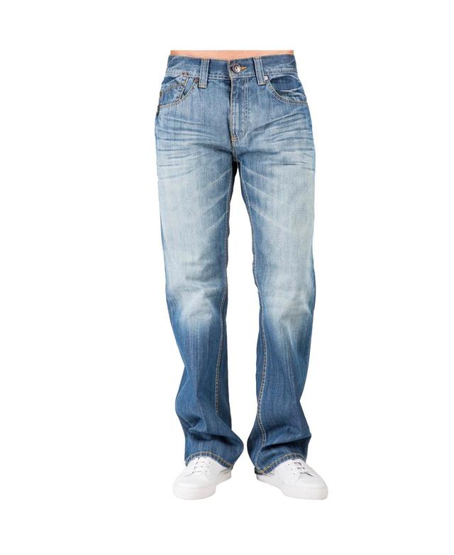 Mens Relaxed-Fit Boot cut Premium Denim Jeans Product Image