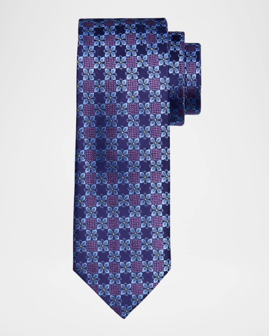 Men's Floral Woven Silk Tie Product Image