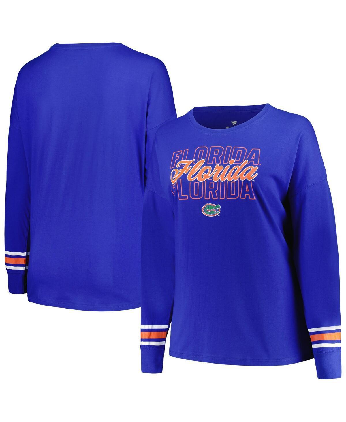 Womens Profile Royal Florida Gators Plus Size Triple Script Scoop Neck Long Sleeve T-shirt Product Image