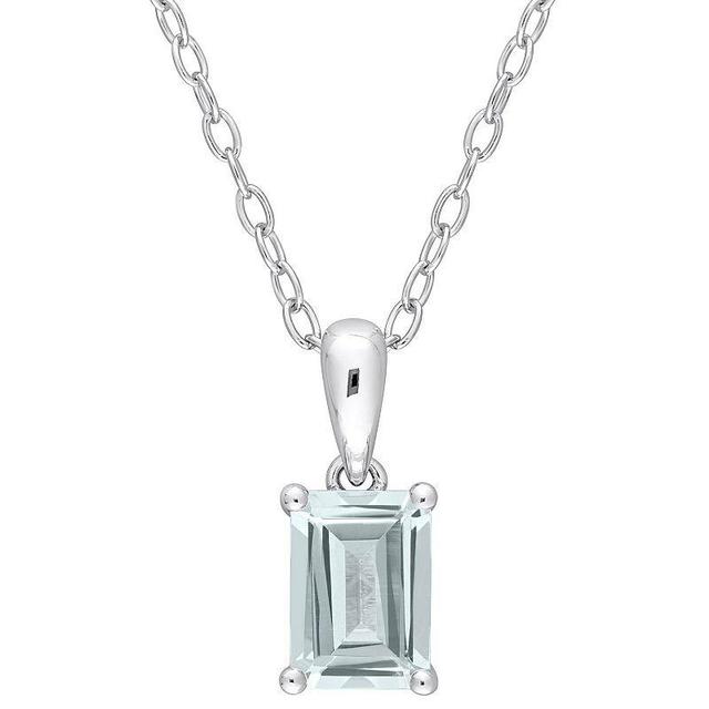 Stella Grace Sterling Silver & Gemstone Stud Pendant Necklace, Womens Blue Product Image