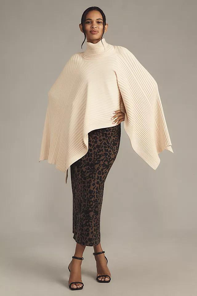 By Anthropologie Ribbed Draped Cape Poncho Product Image