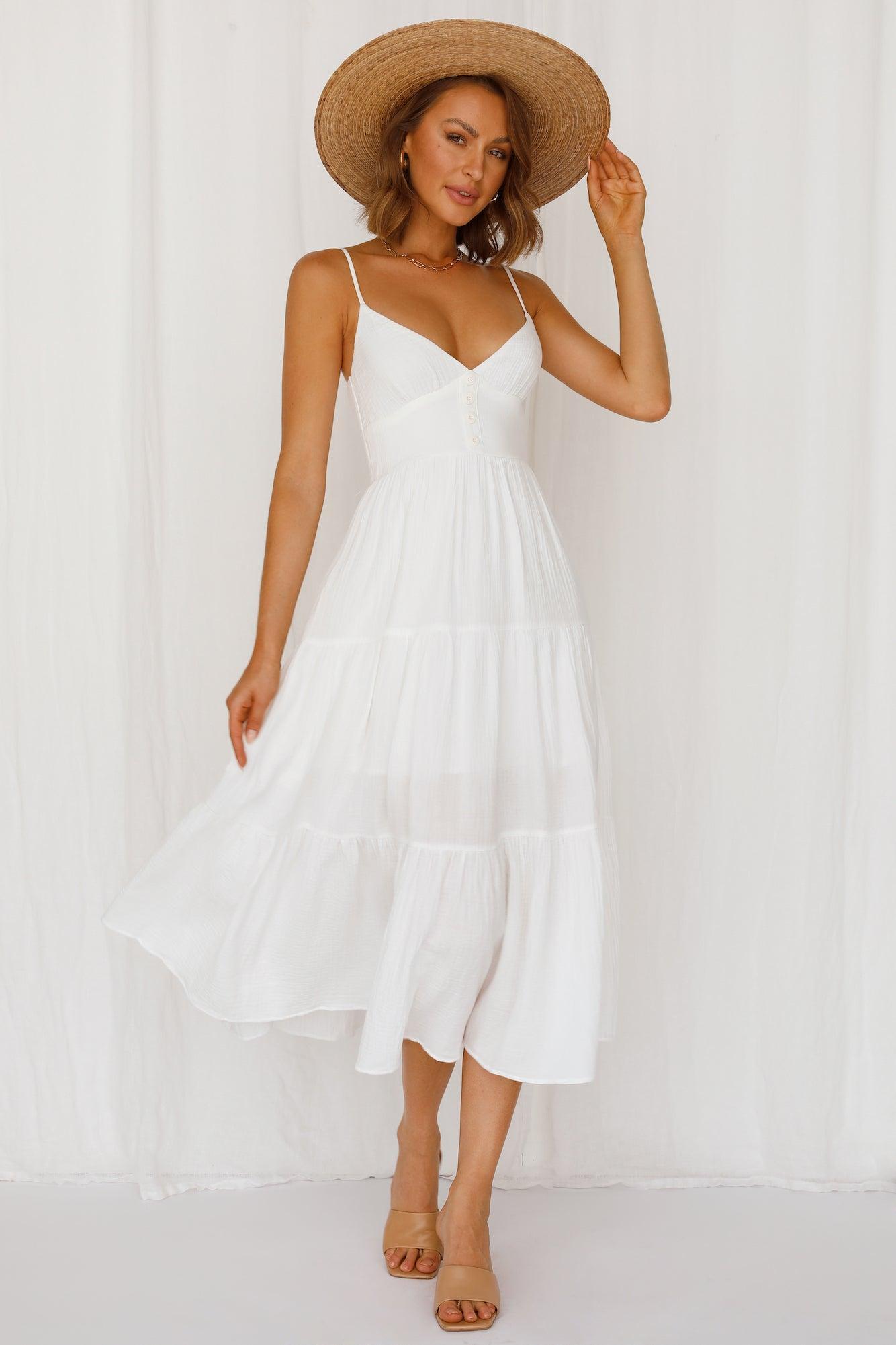 Vintage Queen Maxi Dress White Product Image