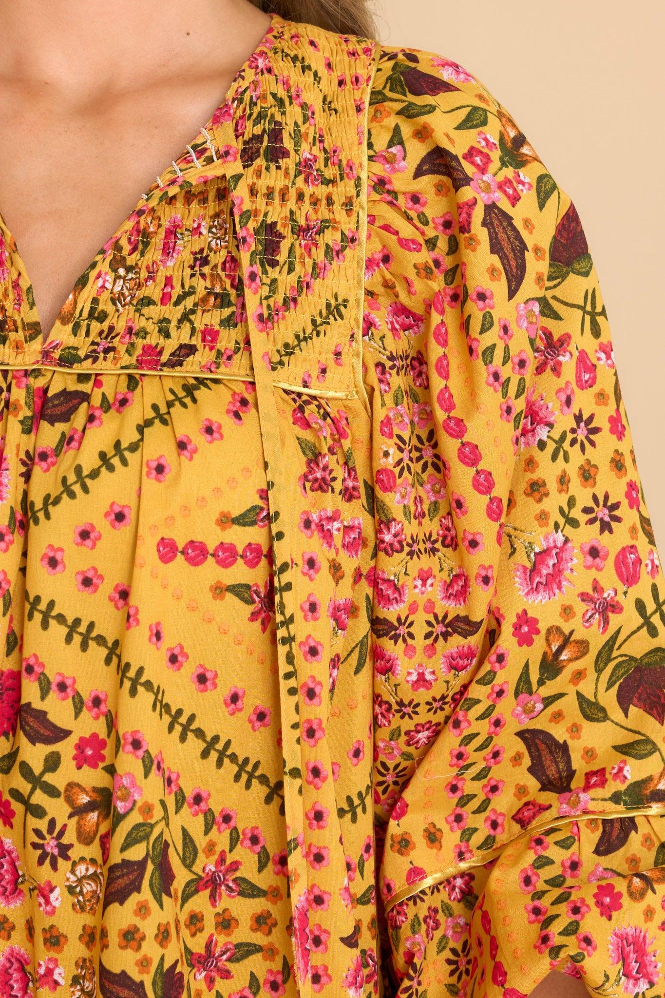 You're My Favorite Mustard Floral Dress Yellow Multi Floral Product Image