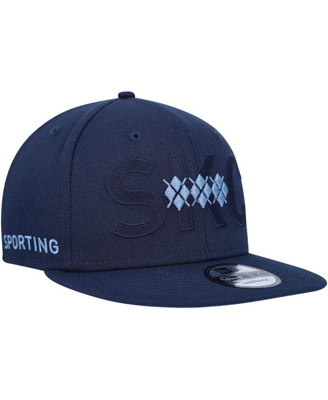 Mens New Era Sporting Kansas City Kick Off 9FIFTY Snapback Hat, Blue Product Image