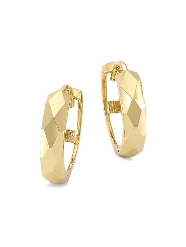 Womens 14K Gold Huggie Hoop Earrings Product Image