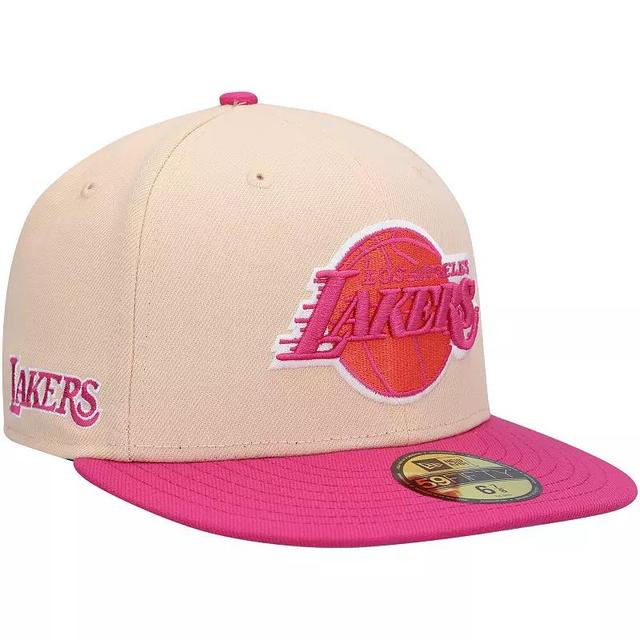 Mens New Era /Pink Los Angeles Lakers Passion Mango 59FIFTY Fitted Hat Product Image