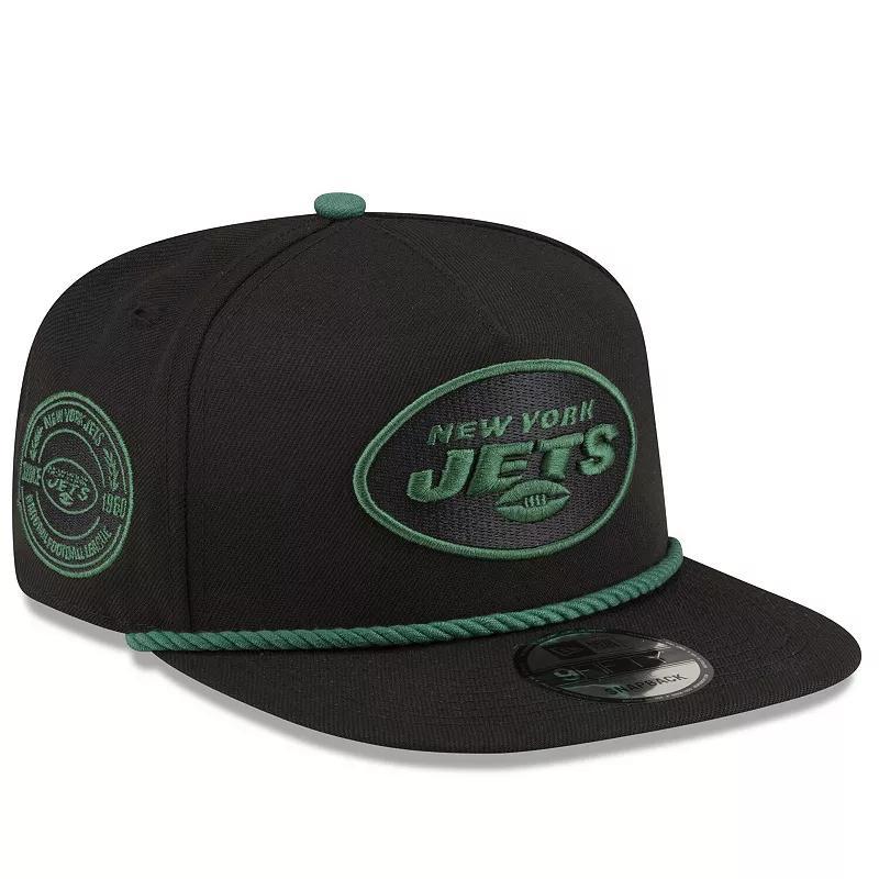 Mens New Era Black New York Jets Captain 9FIFTY Snapback Hat Product Image