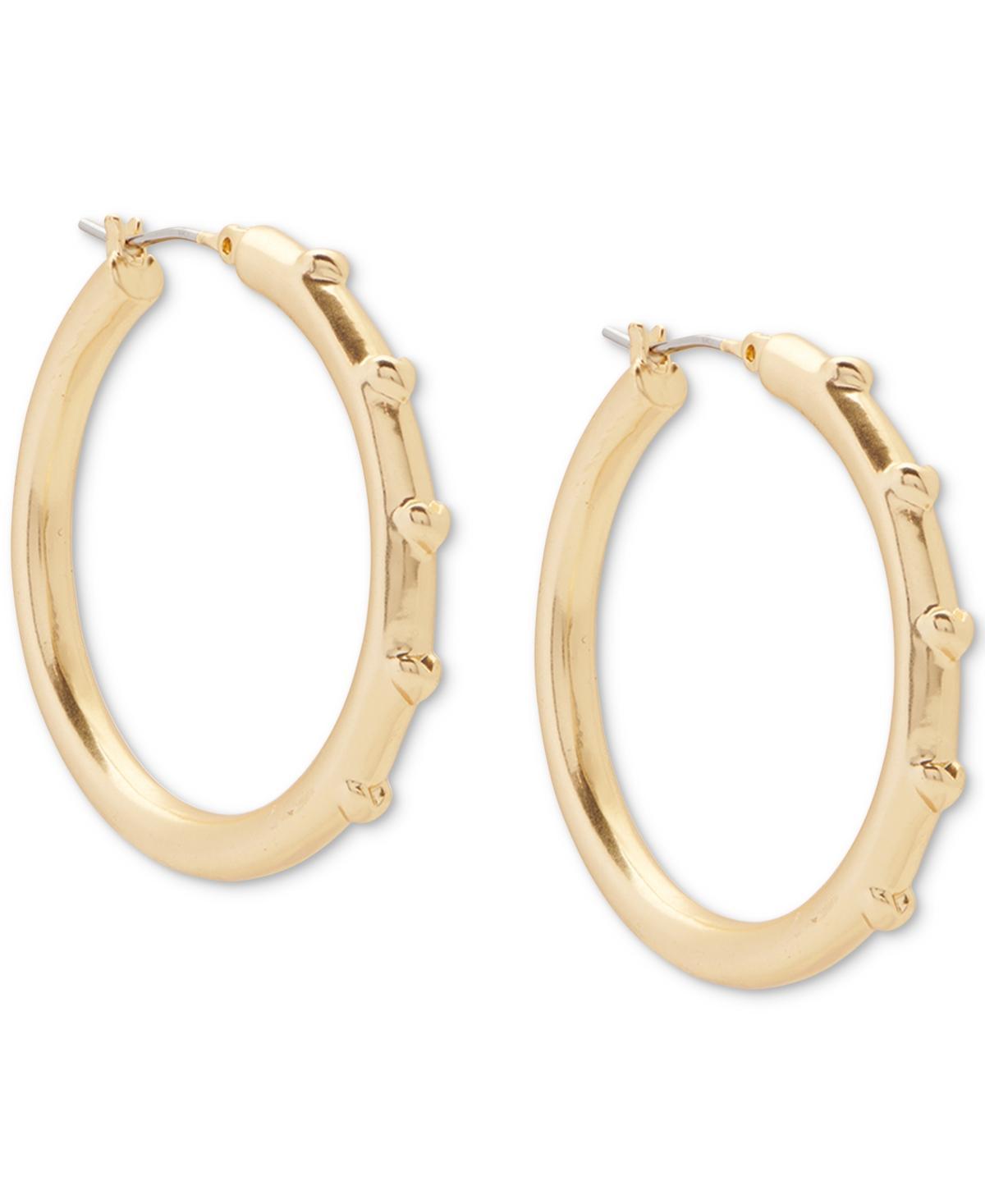 Lucky Brand Granulated Heart Hoop Earrings, 1-1/4 Product Image