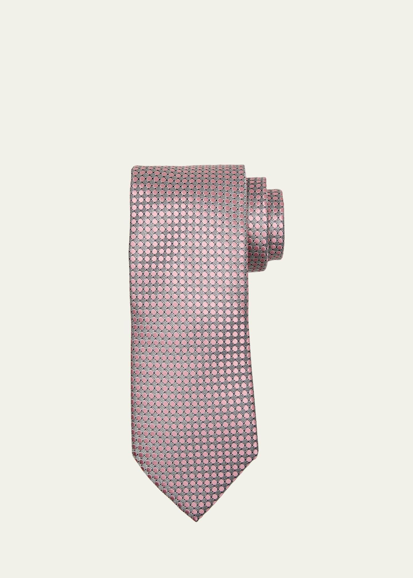 Mens Mulberry Silk Geometric Dots Tie Product Image