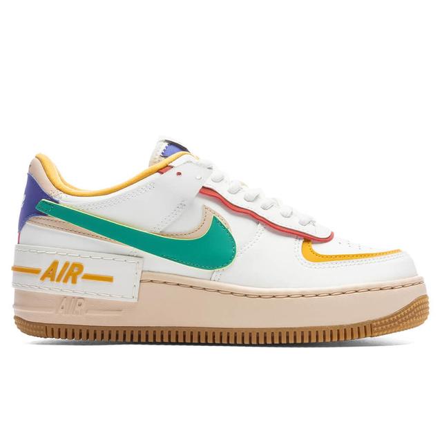 Womens Air Force 1 Shadow - Summit White/Neptune Green/Yellow Female Product Image